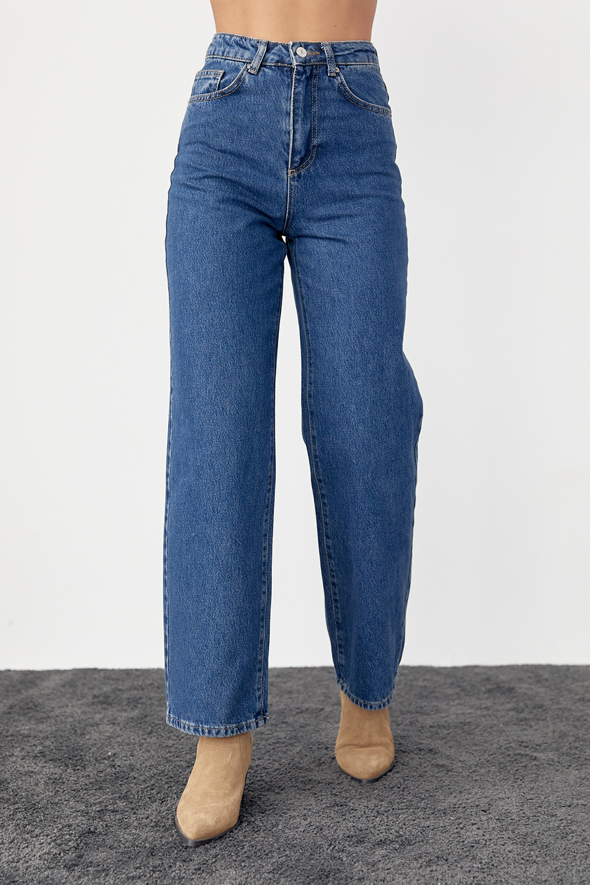 Женские джинсы палаццо с высокой посадкой