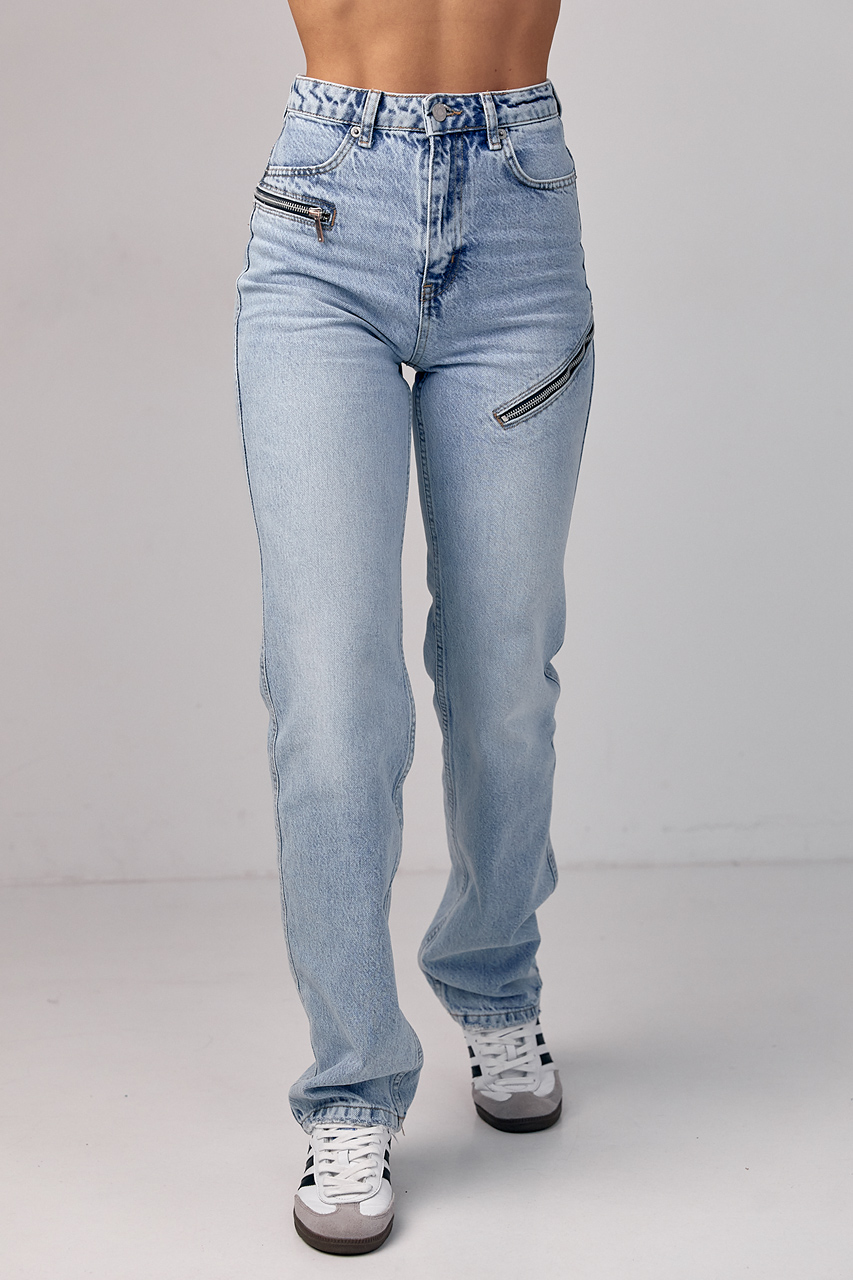 Женские джинсы с молниями