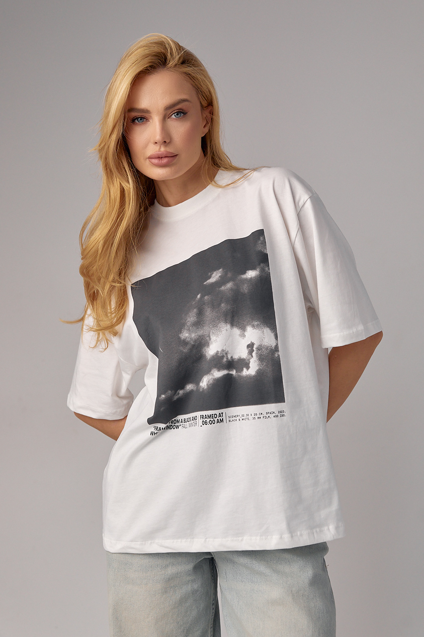 Трикотажная футболка с принтом неба