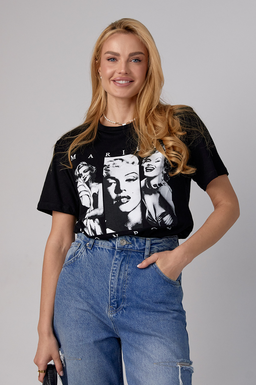 Трикотажная футболка с принтом Marilyn Monroe