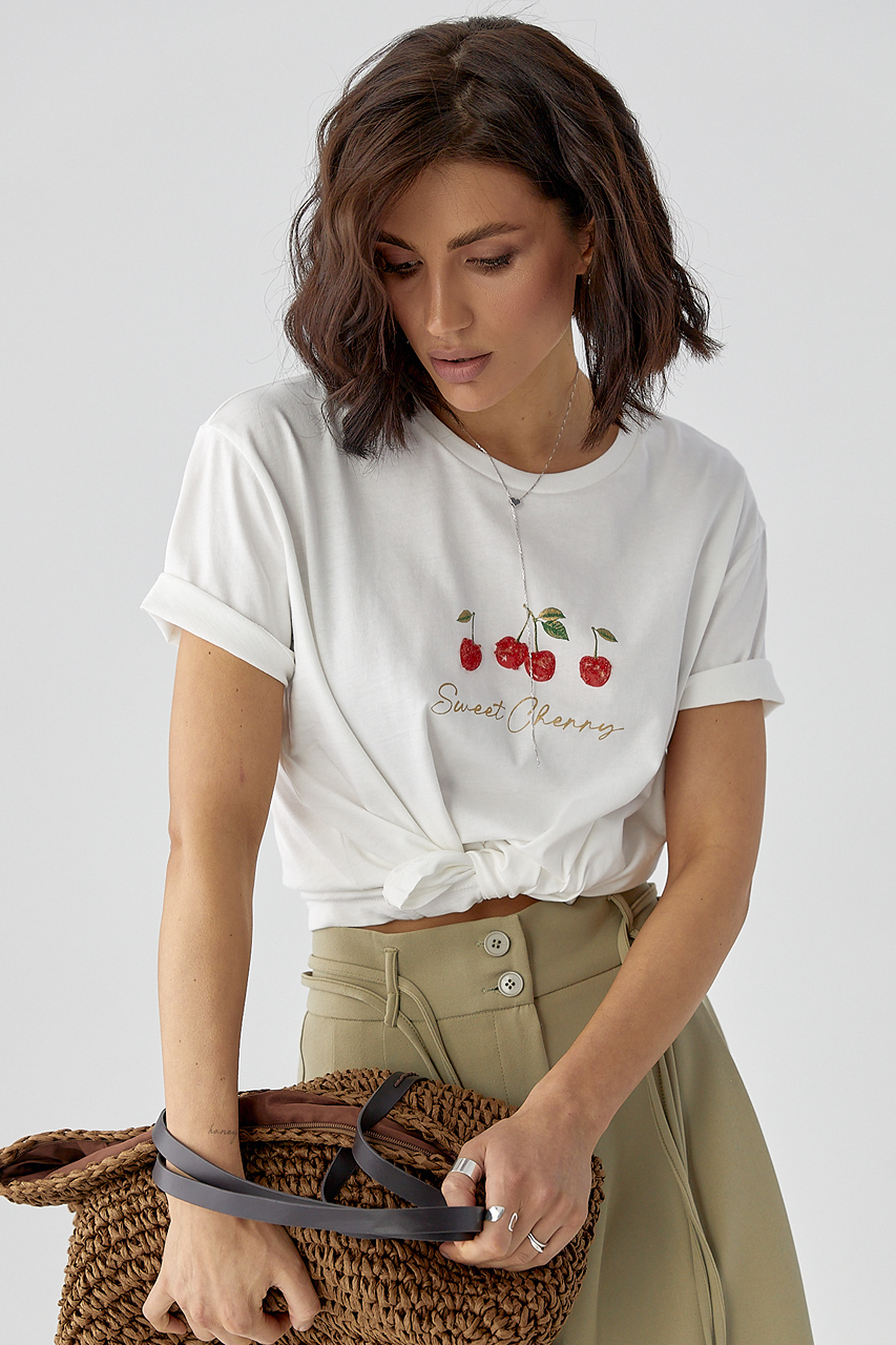 Жіноча футболка з написом Sweet Cherry