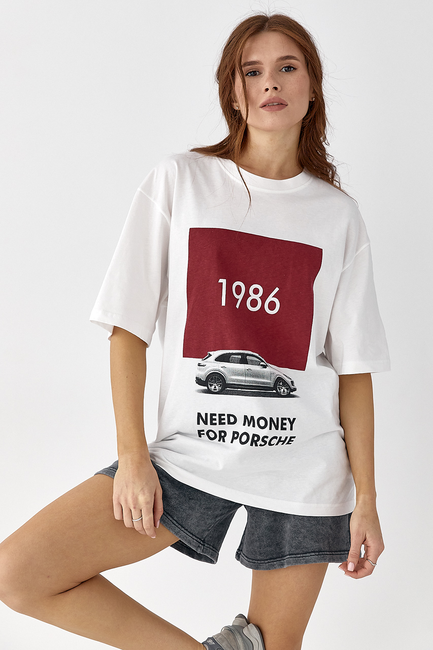 Жіноча футболка з принтом Porsche  LX-10657001