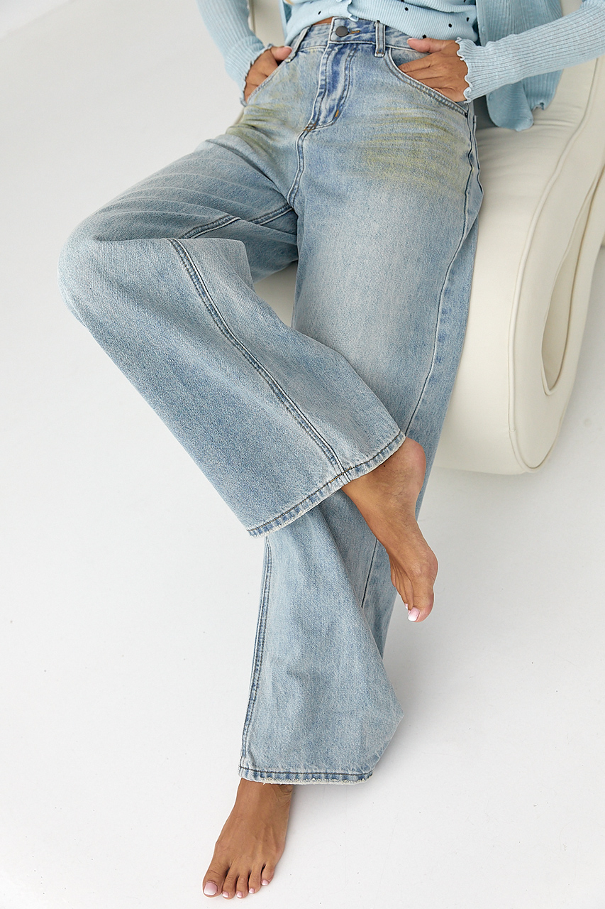 Джинси Wide leg з ефектом бруду  LX-10680812