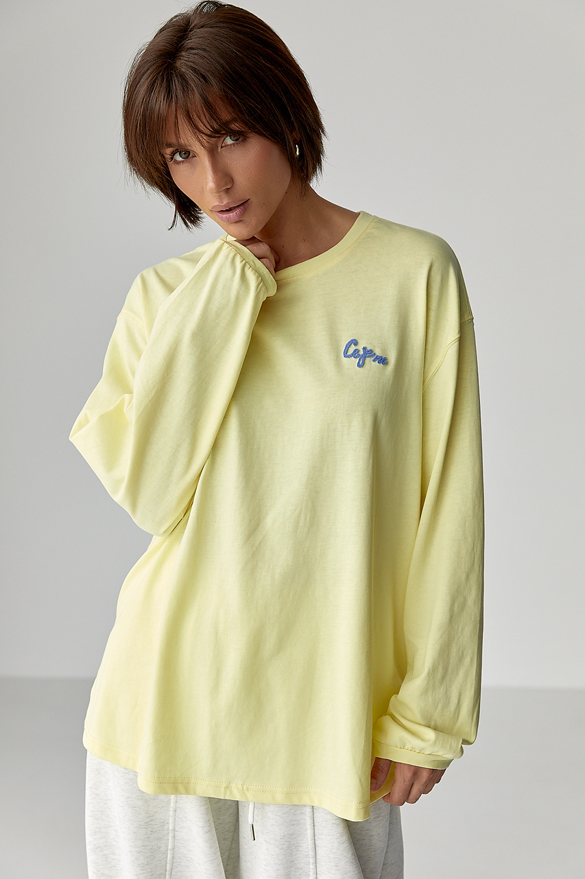 Лонг вільного фасону з написом