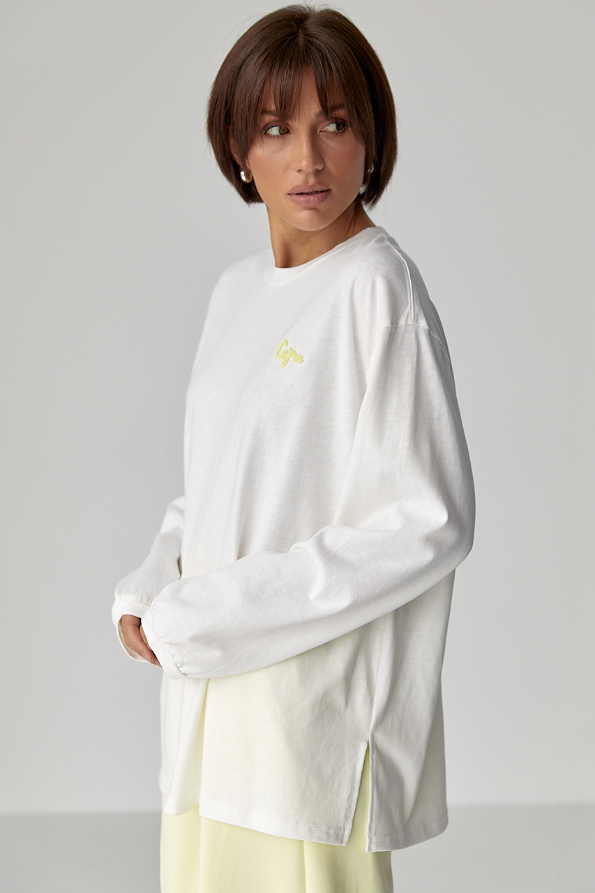 Лонг вільного фасону з написом