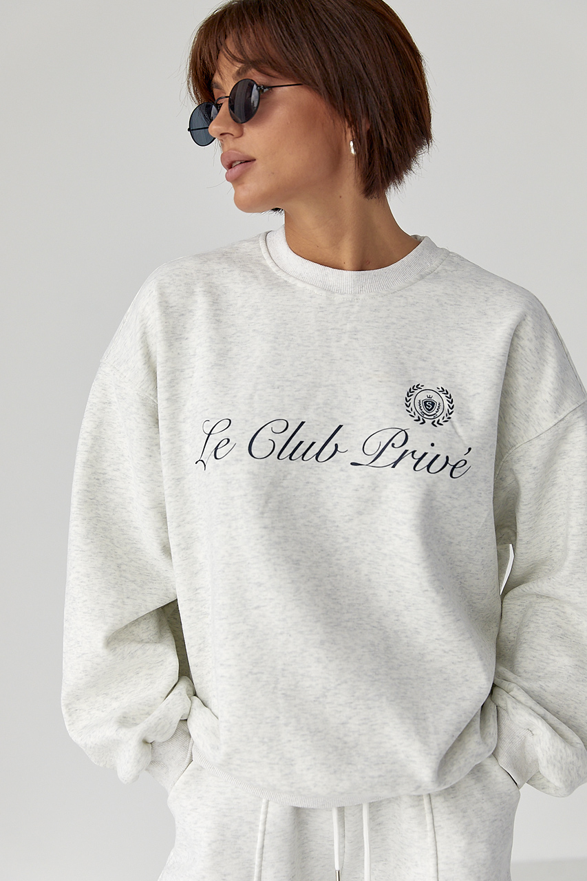 Утеплений світшот із написами LX-10693111 Утеплений світшот із написами LX-10693111