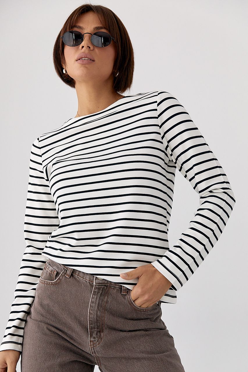 Трикотажний лонг у смужку