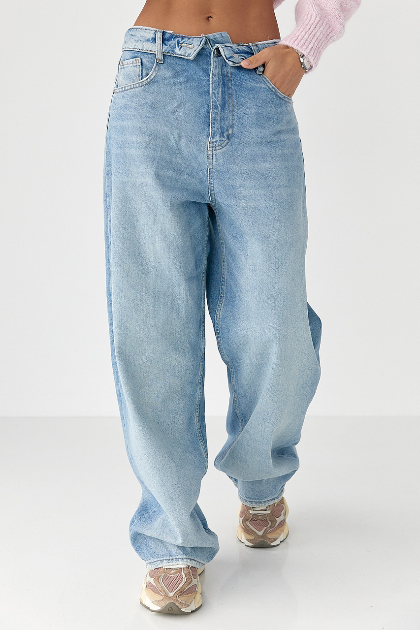 Джинси Baggy з підгорнутим поясом