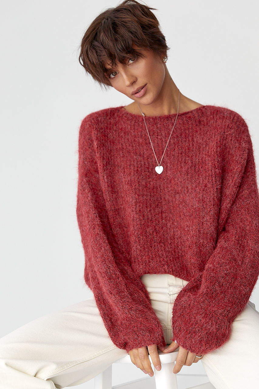 Укорочена в'язана кофта оверсайз  LX-10703421