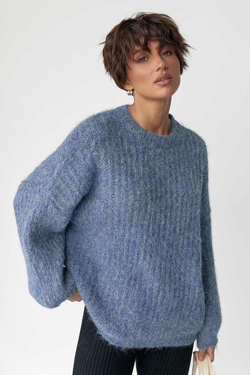 Тепла жіноча кофта з рукавами-ліхтариками