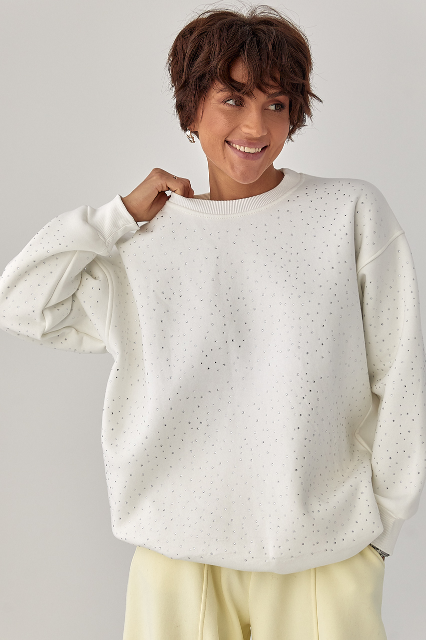 Теплий світшот із термостразами