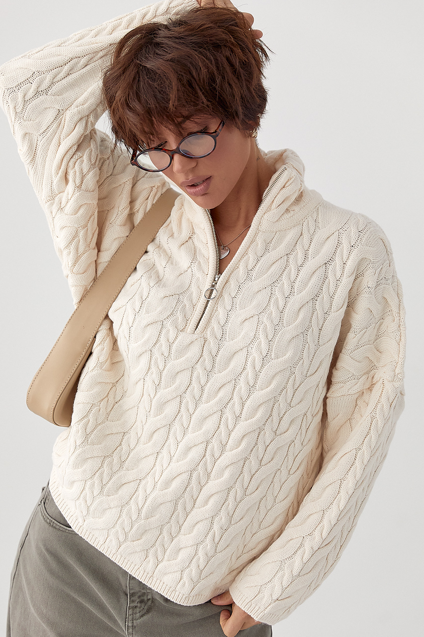 Жіночий светр із косичками LX-10709247 Жіночий светр із косичками LX-10709247