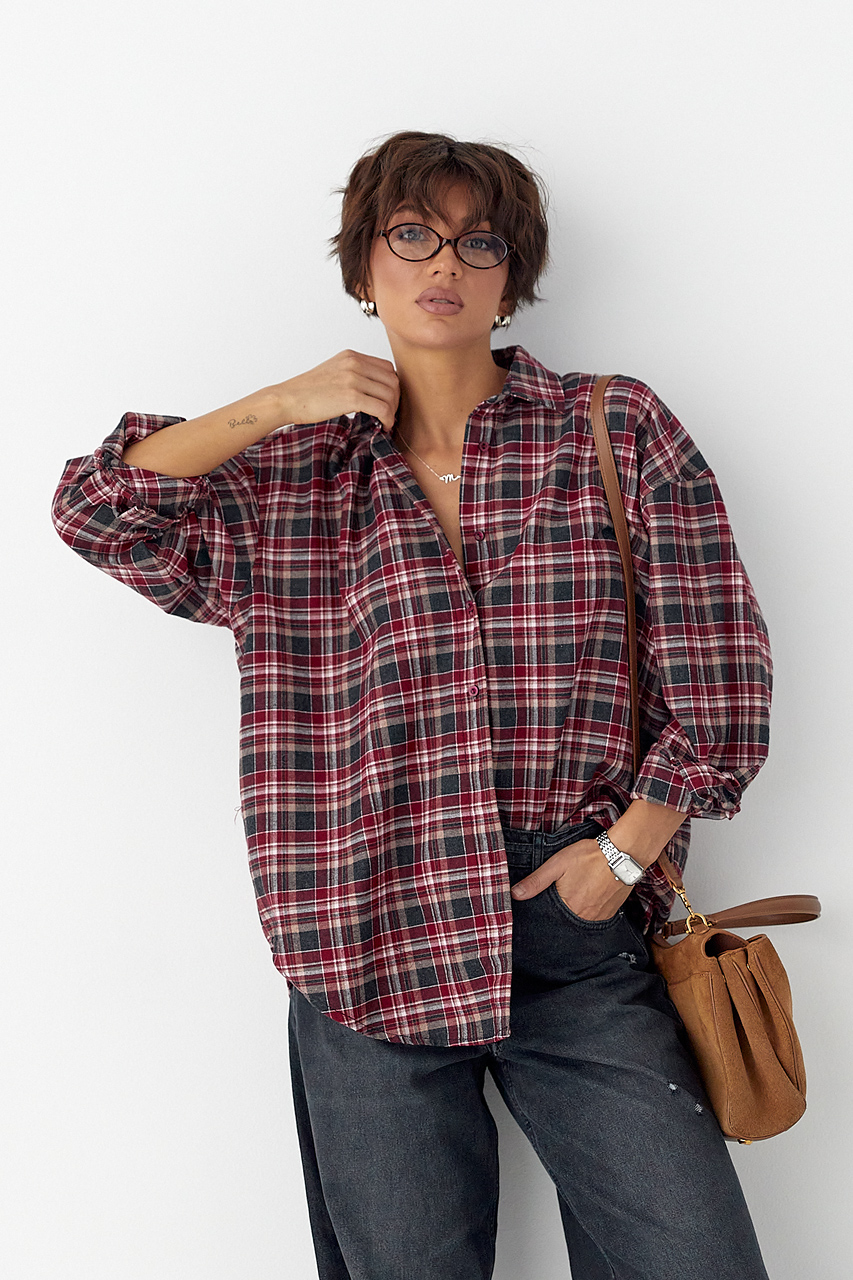 Бавовняна сорочка в дрібну клітинку