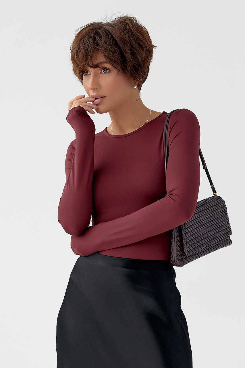 Еластичне однотонне боді  LX-10711235