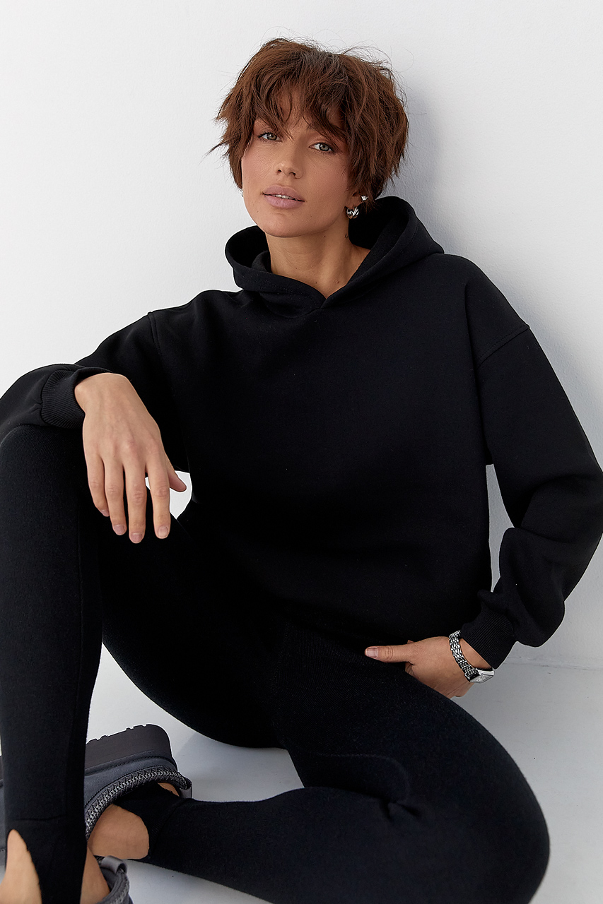 Тепле однотонне худі LX-10712009 Тепле однотонне худі LX-10712009