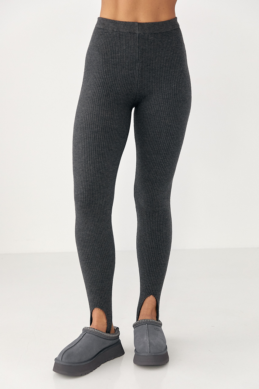 Утеплені лосини в рубчик зі штрипками