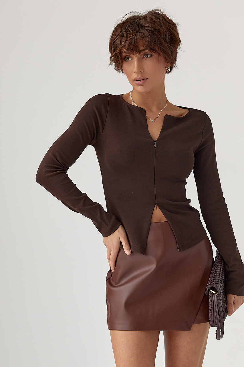 Приталений лонг на блискавці