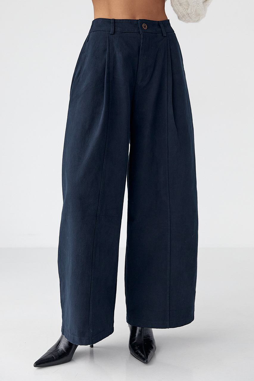 Котонові штани-палаццо зі складками