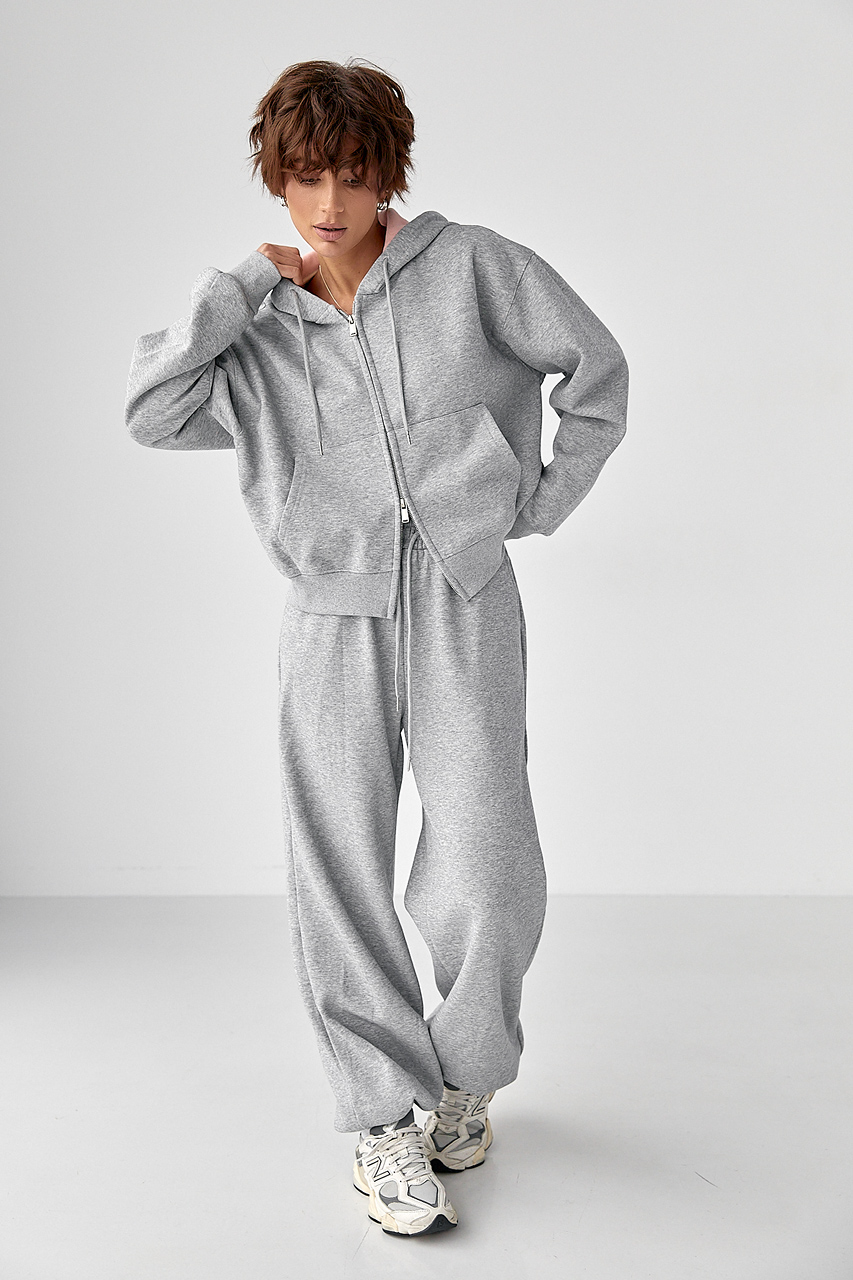 Теплий спортивний костюм з капюшоном із рожевим начосом