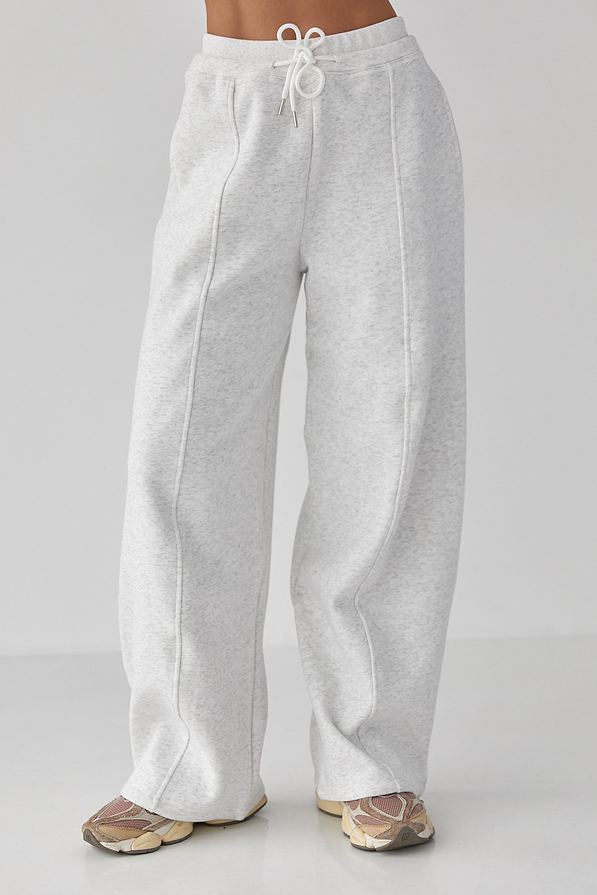 Спортивні штани палаццо з накладною кишенею