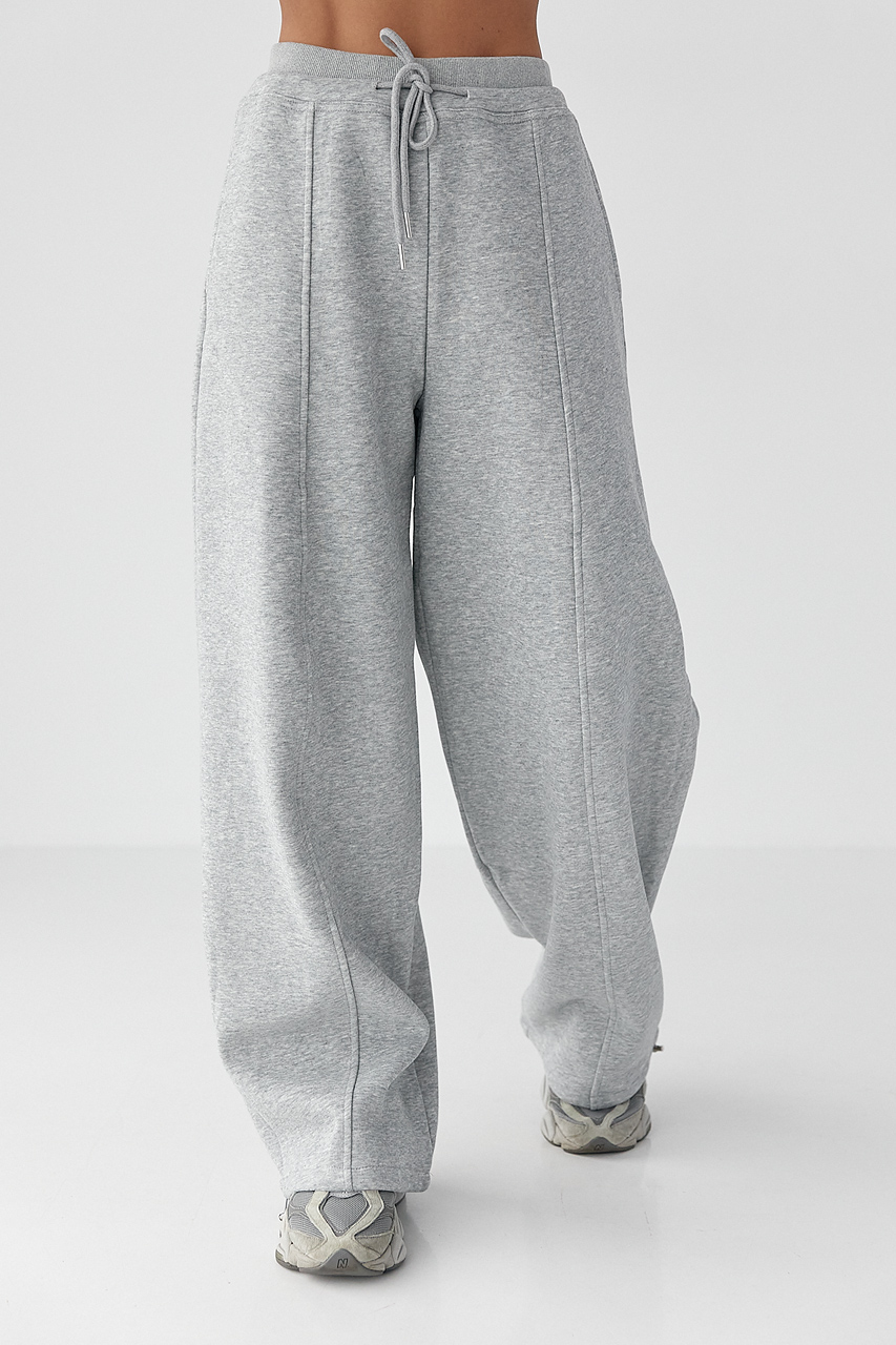 Спортивні штани палаццо з накладною кишенею