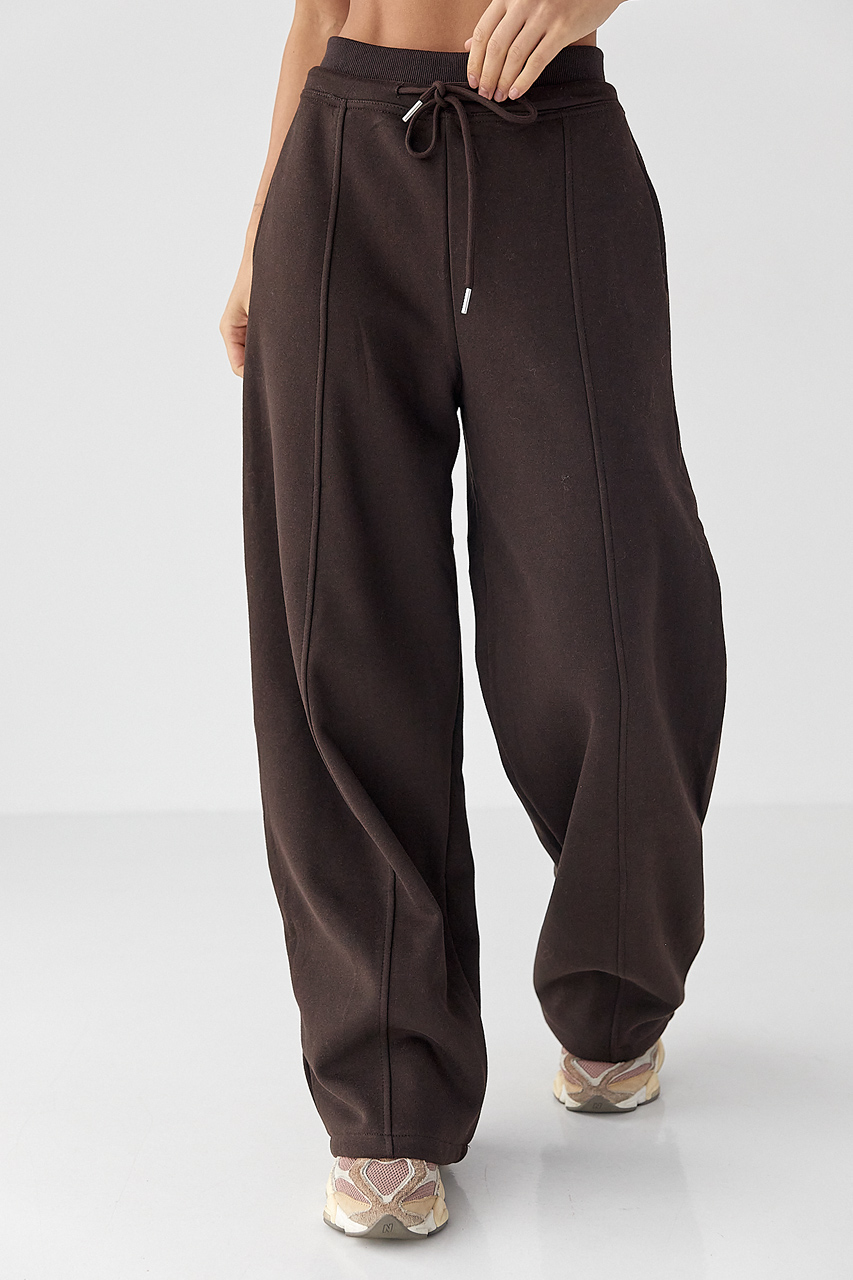 Спортивні штани палаццо з накладною кишенею