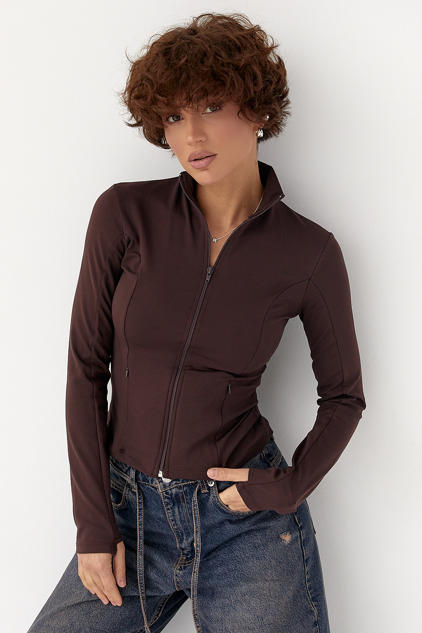 Спортивна еластична кофта на блискавці