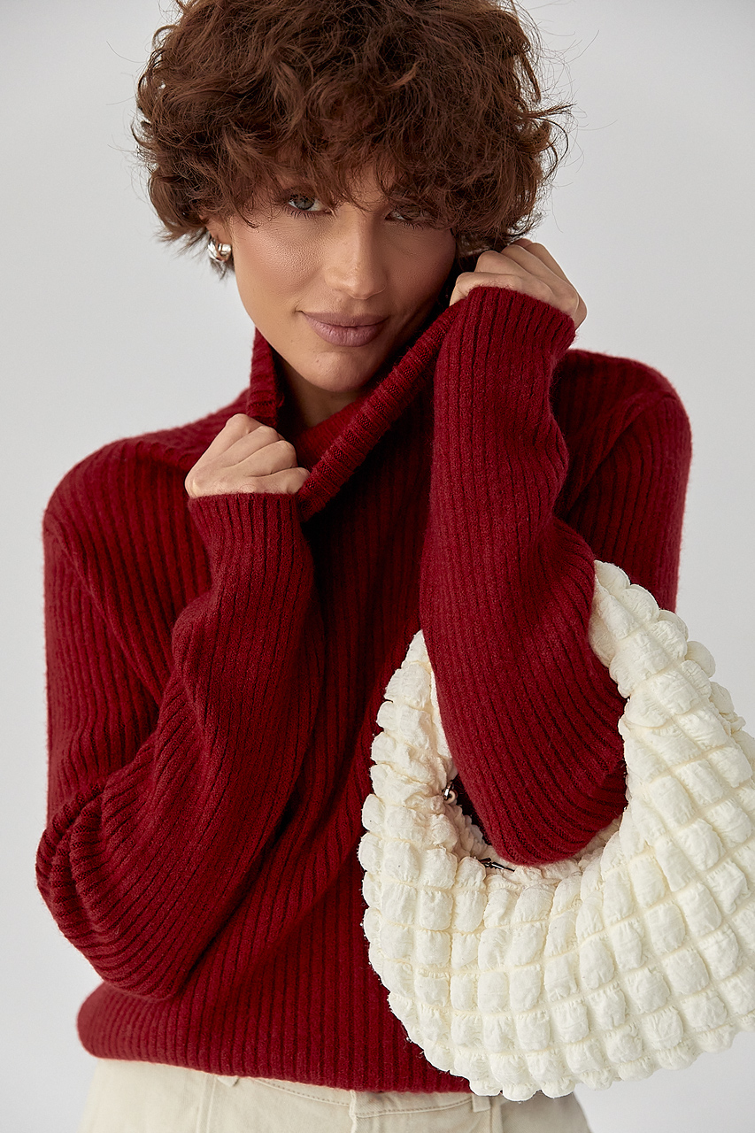 В'язаний гольф у рубчик LX-10716508 В'язаний гольф у рубчик LX-10716508