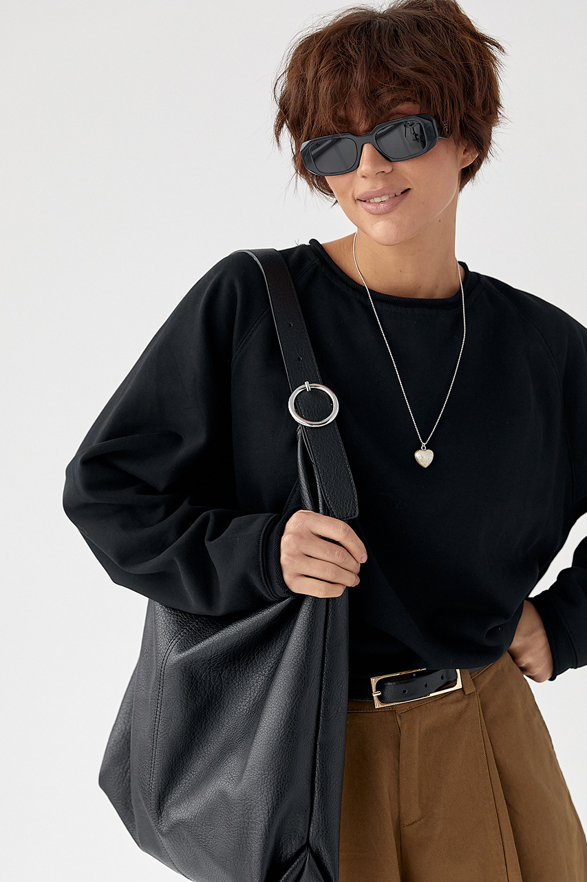 Лонгслів вільного крою з рукавами-реглан