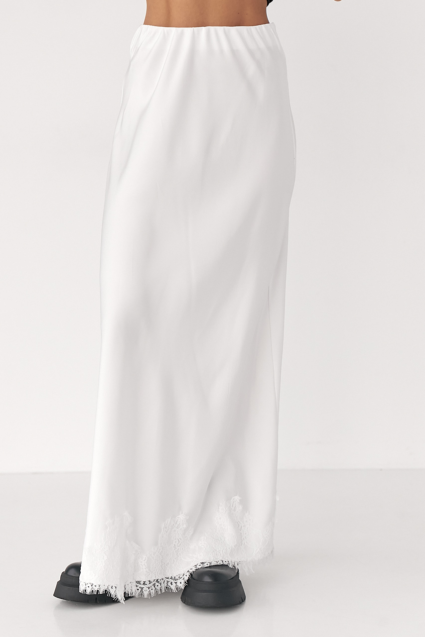 Сатинова спідниця з мереживом LX-10718101 Сатинова спідниця з мереживом LX-10718101