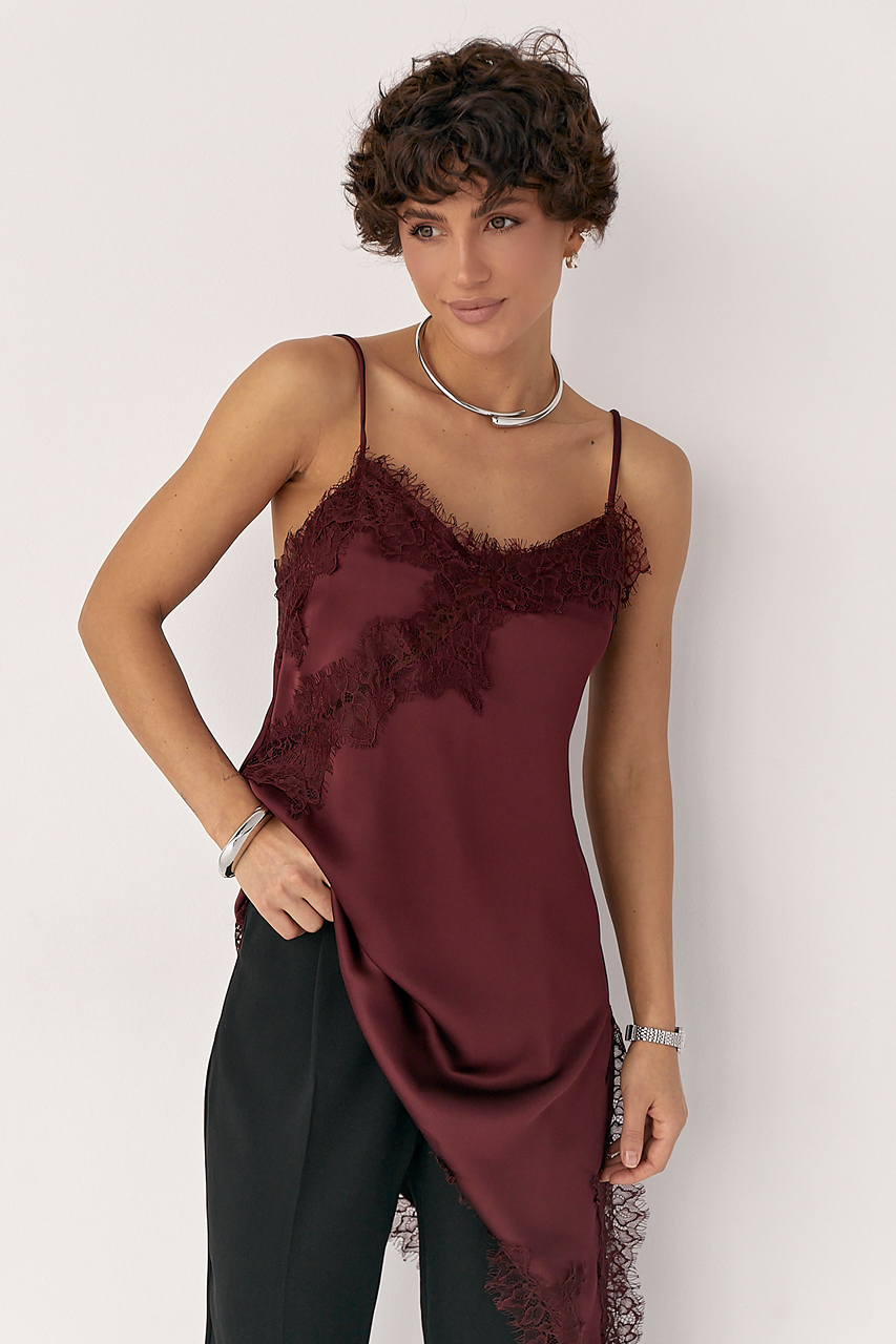 Сатинова майка з мереживом LX-10718635 Сатинова майка з мереживом LX-10718635