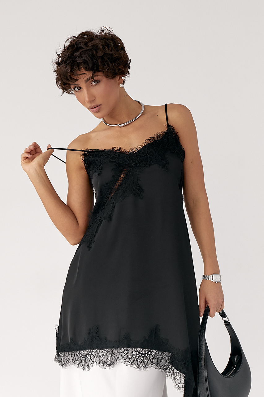 Сатинова майка з мереживом LX-10718609 Сатинова майка з мереживом LX-10718609