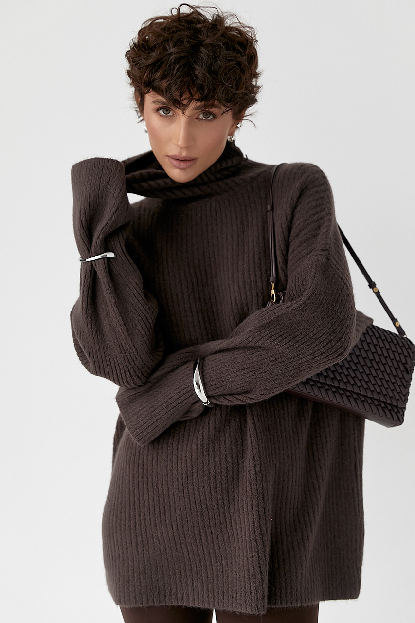 Тепла в'язана туніка в рубчик  LX-10718928