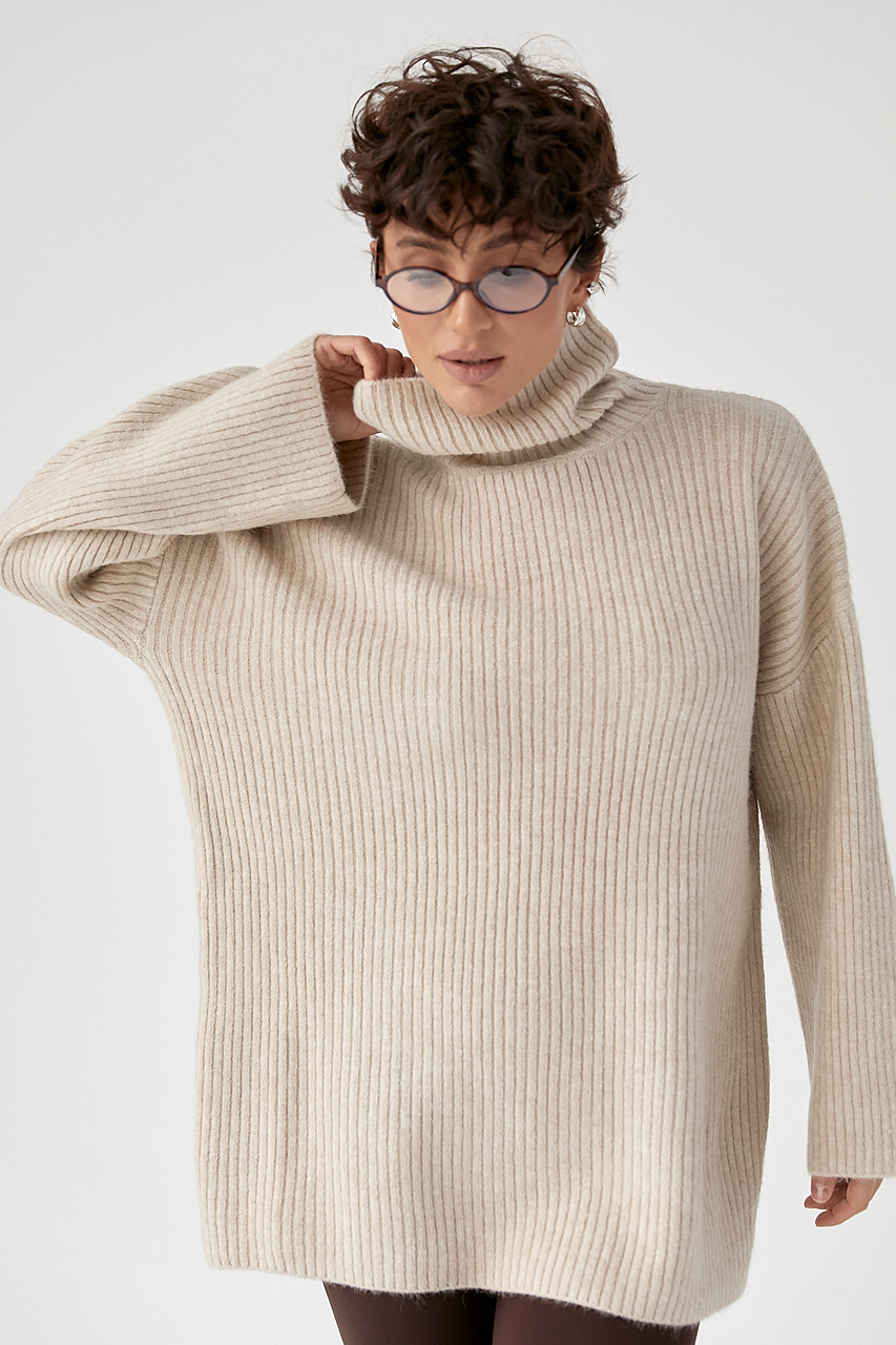 Тепла в'язана туніка в рубчик  LX-10718926