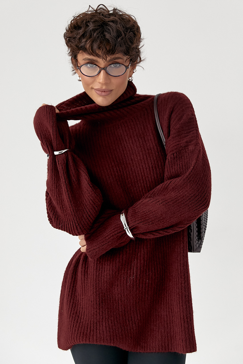 Тепла в'язана туніка в рубчик  LX-10718935