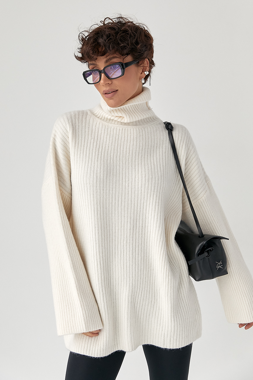 Тепла в'язана туніка в рубчик  LX-10718947