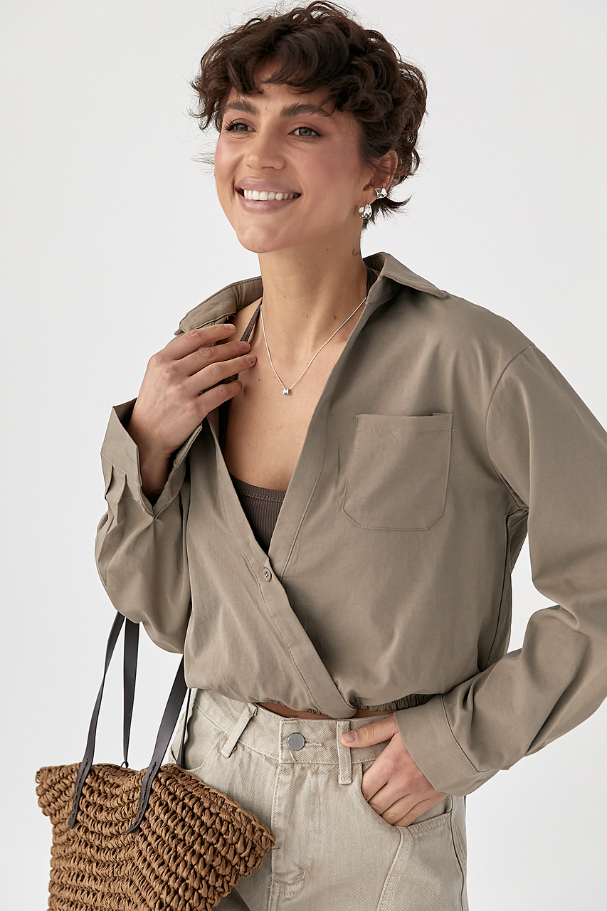 Коротка сорочка у комплекті з майкою в рубчик  LX-10719915