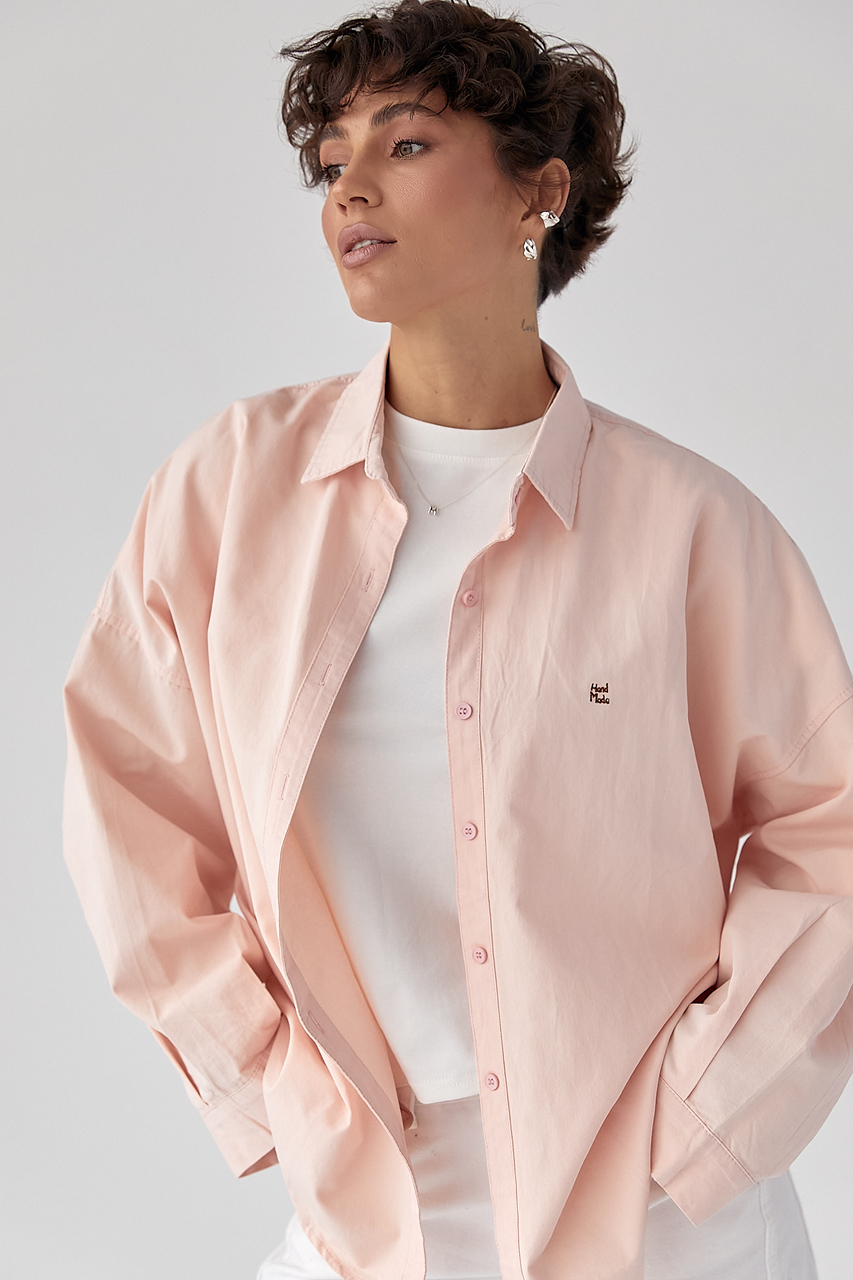 Котонова сорочка з вишитим написом  LX-10720207