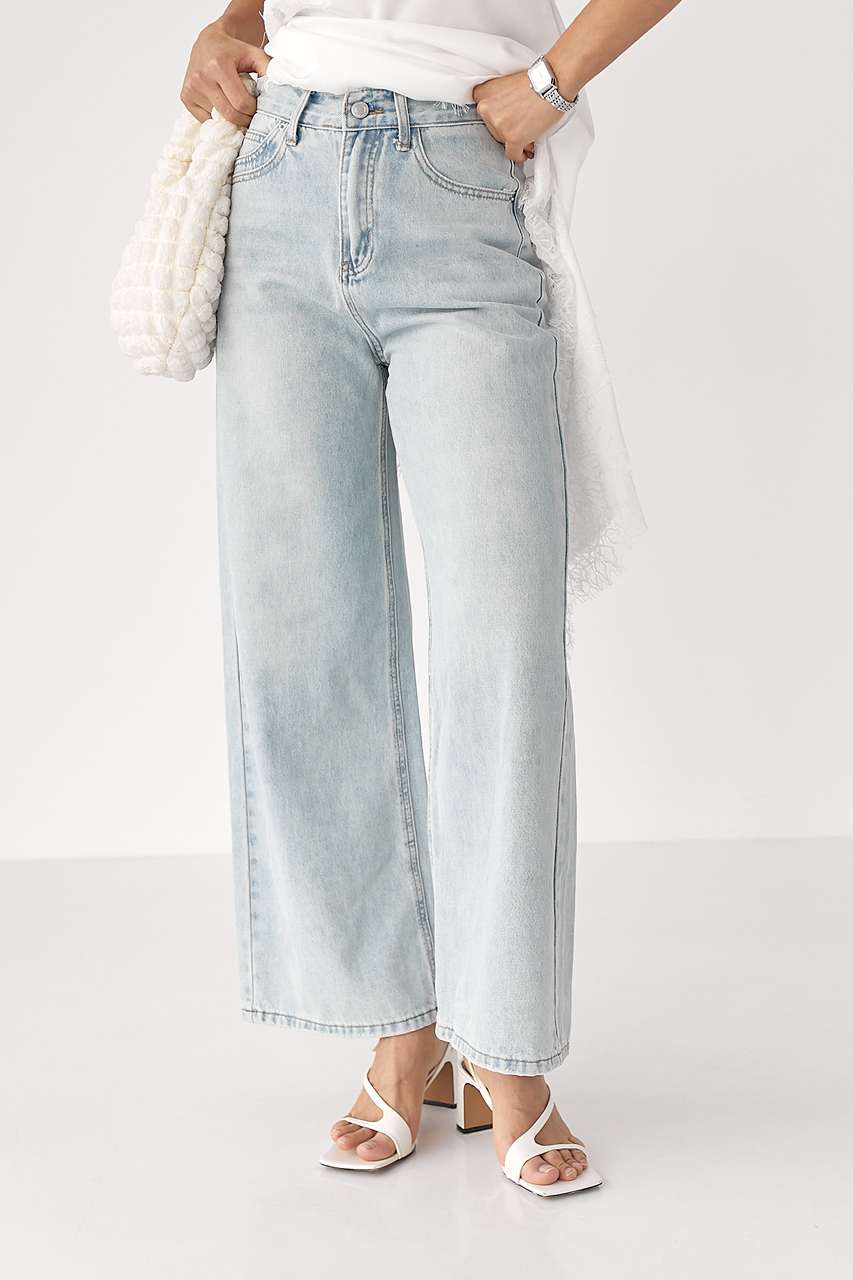 Прямі блакитні джинси Wide leg