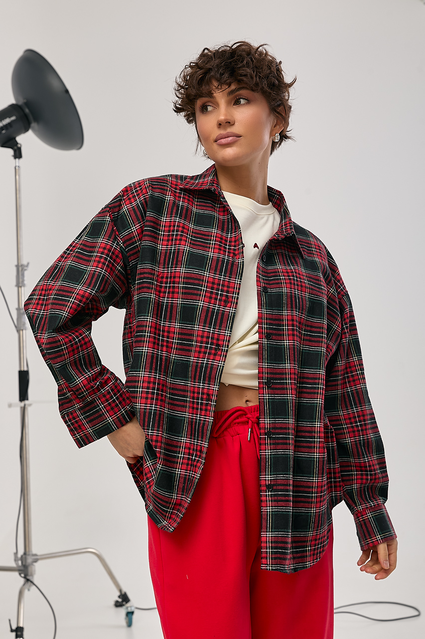 Картата сорочка з подовженою спинкою  LX-10722121