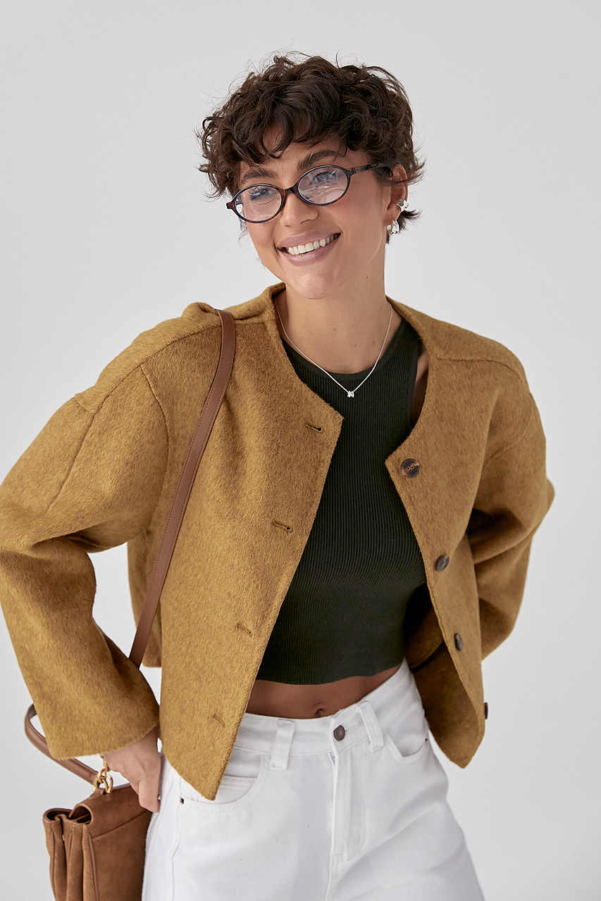 Коротке вовняне пальто  LX-10722720