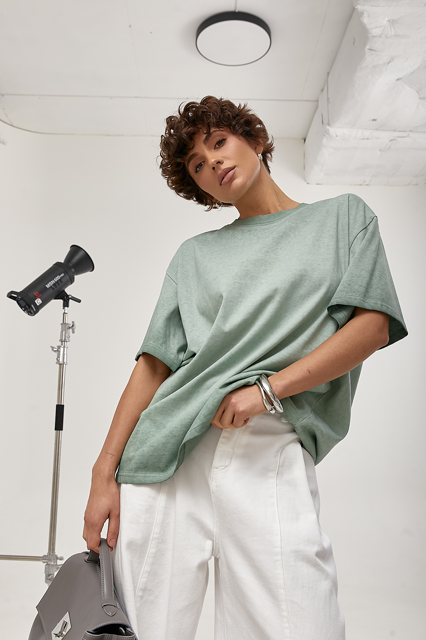 Футболка вільного фасону з ефектом тай-дай  LX-10723442