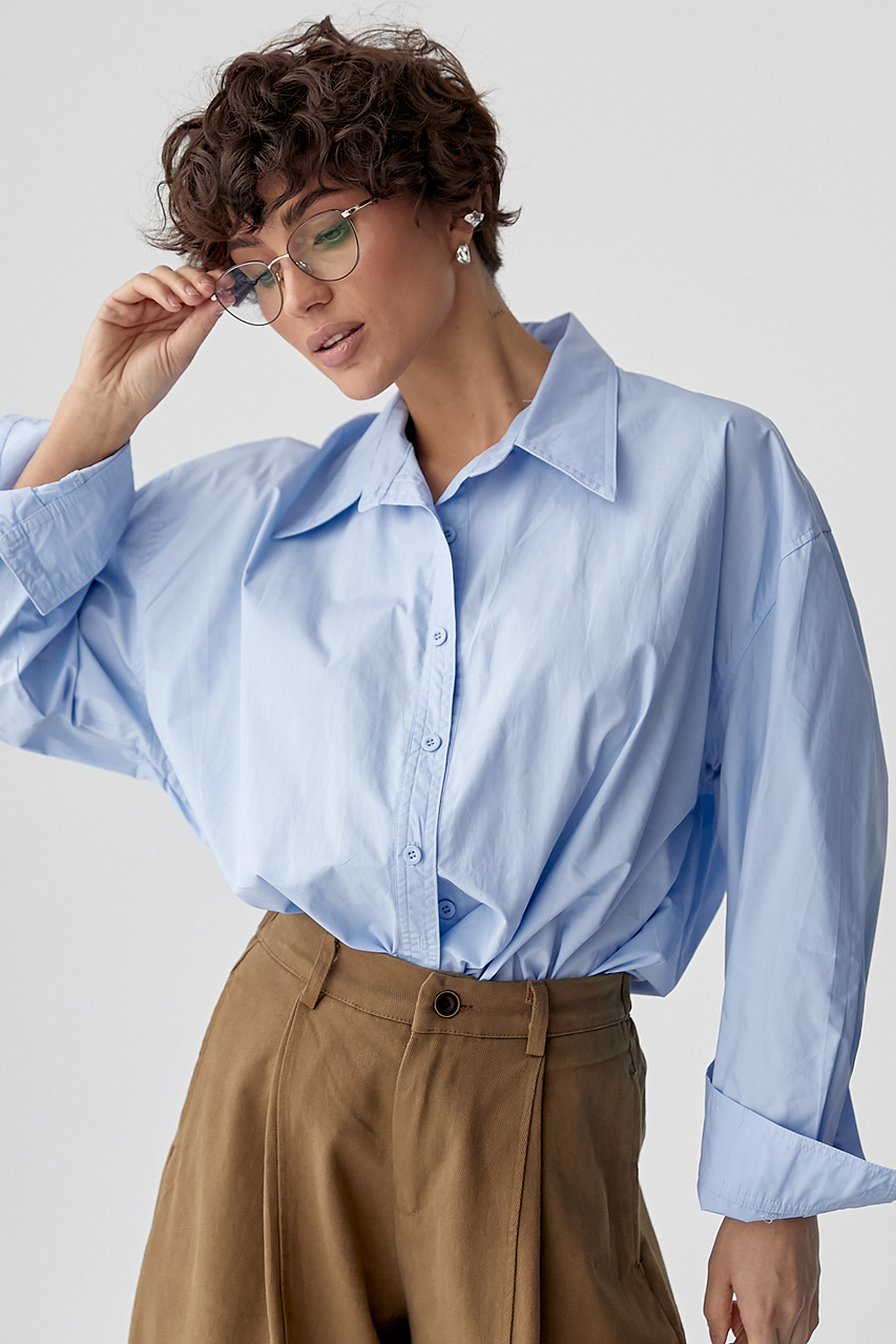 Широка класична сорочка на ґудзиках  LX-10723512