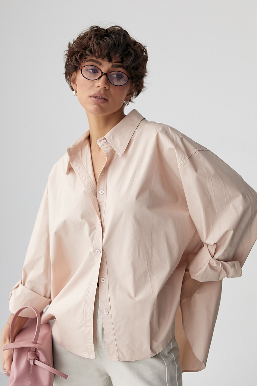 Широка класична сорочка на ґудзиках  LX-10723526