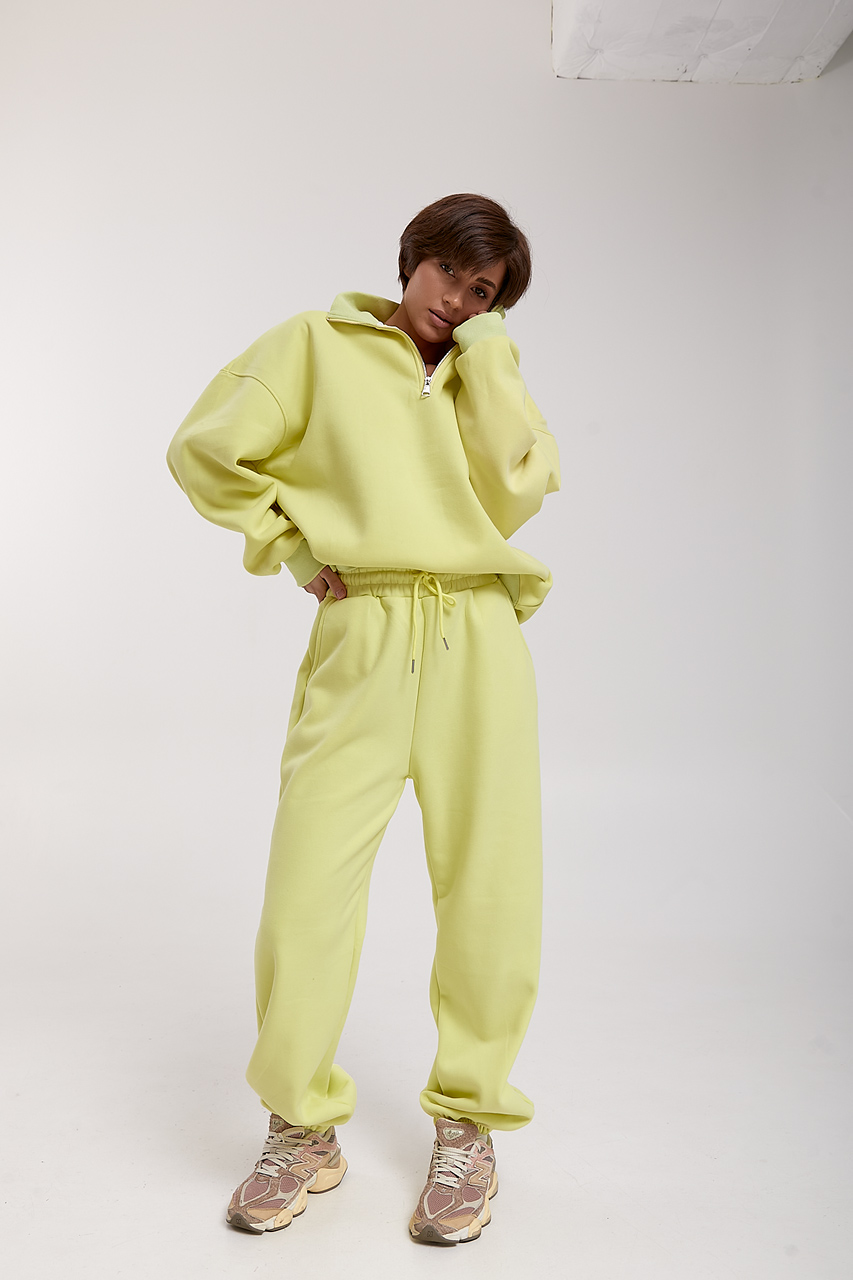 Теплий спортивний костюм зі світшотом на блискавці та джогерами  LX-10723805