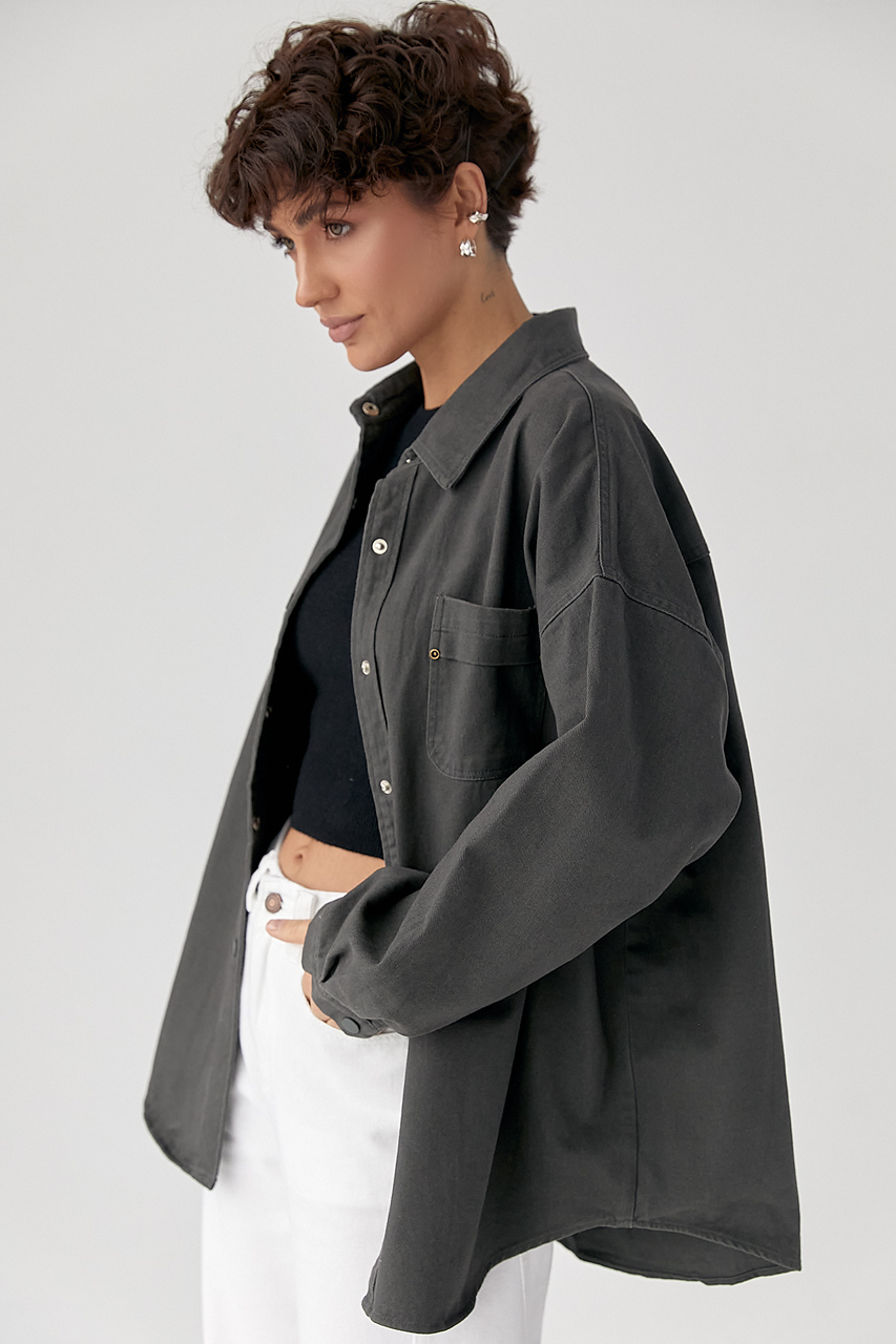 Вільна котонова сорочка на кнопках  LX-10725110