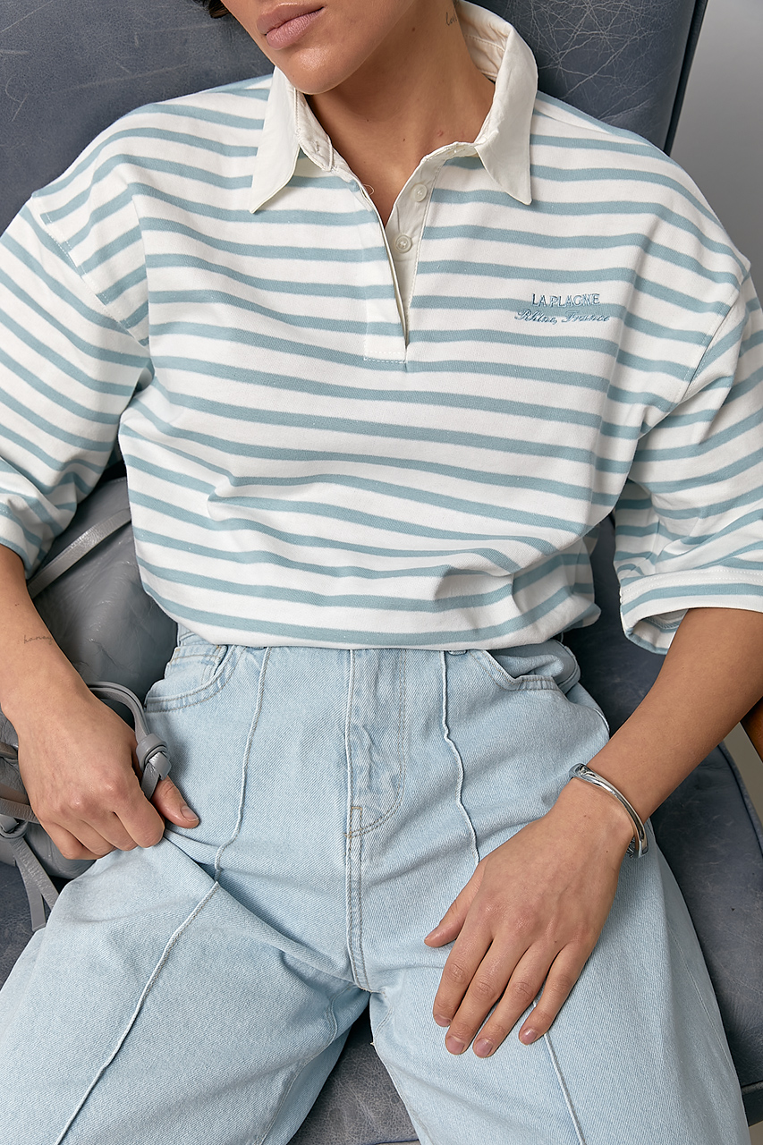 Футболка-поло у смужку  LX-10728212