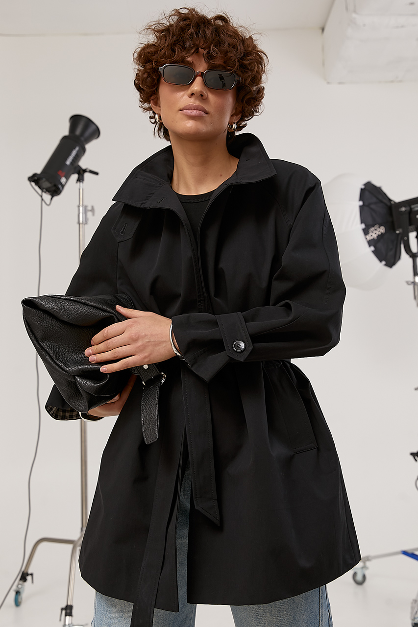 Жіночий тренч з поясом  LX-10730609