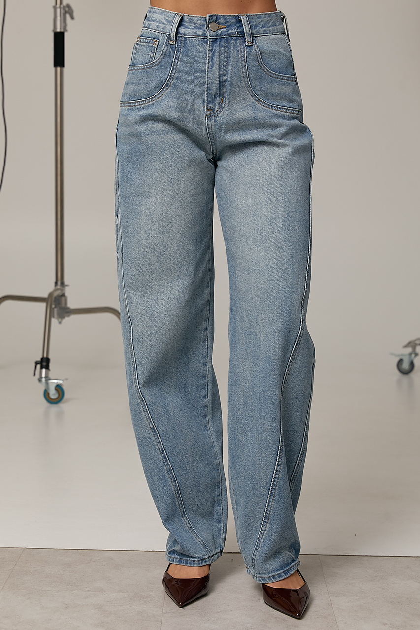 Джинси Baggy з декоративними швами  LX-10731212