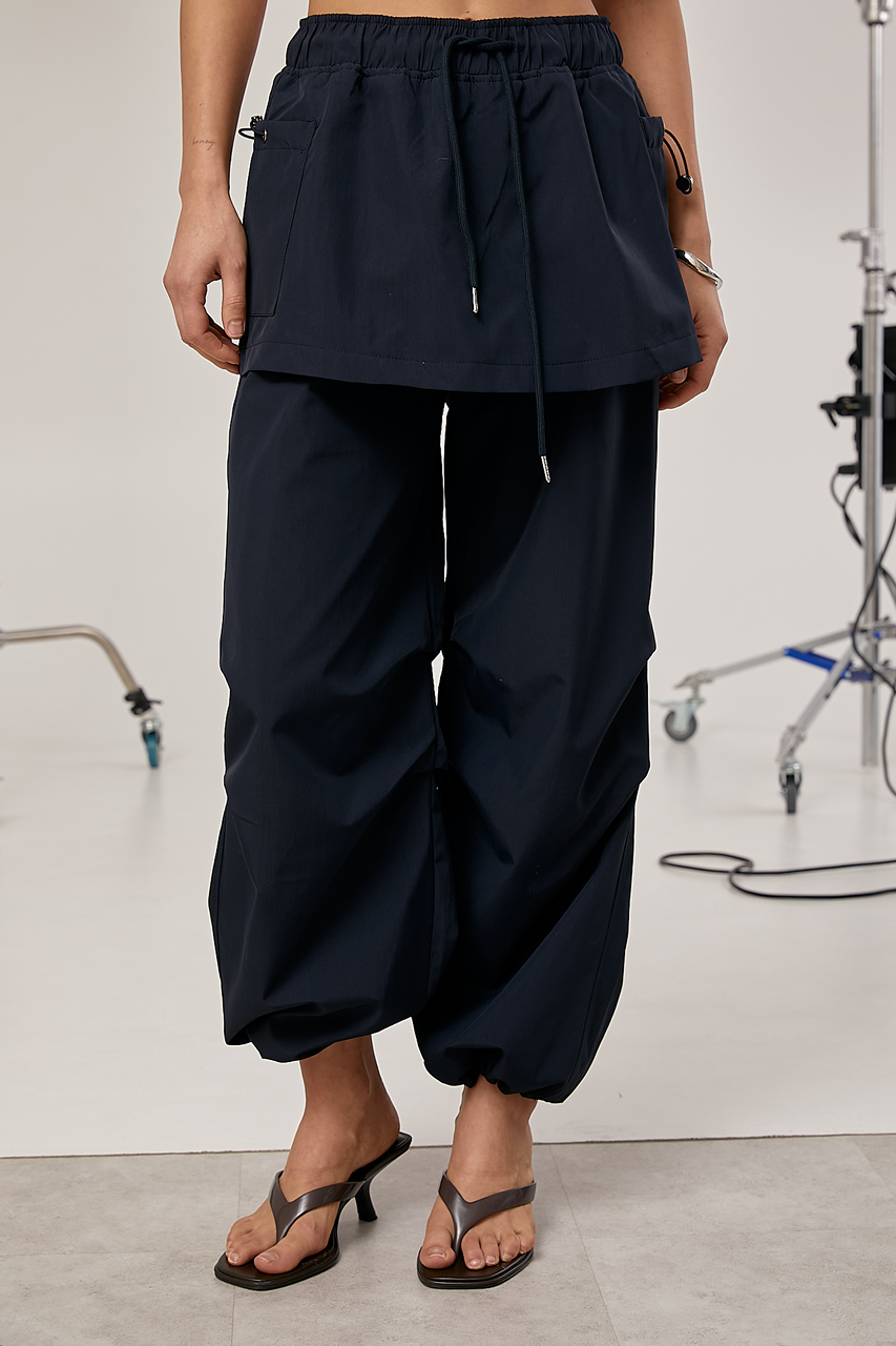 Жіночі штани з плащівки зі спідницею  LX-10731602